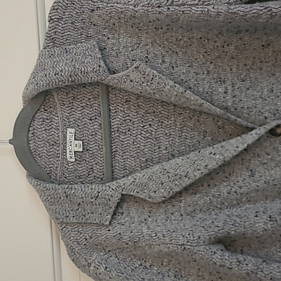 J. Crew Mercantile Lambs Wool Blend Sweater Jacket Button Front Pockets Women XS - Picture 2 of 10